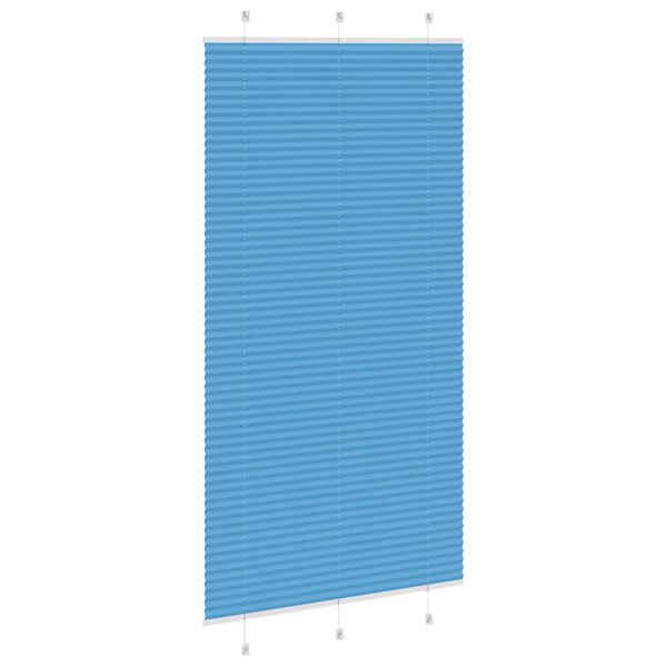 vidaXL Azul Plissada Cega 110x200 cm Largura Tecido 109,4cm Poli&eacute;ster