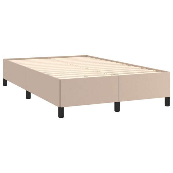 vidaXL Estrutura de cama 120x200 cm couro artificial cappuccino
