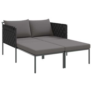 vidaXL Cama de Sol A&ccedil;o revestido a p&oacute; Antracite