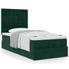 vidaXL Estrutura de cama otomana colch&otilde;es 90x200cm veludo verde escuro