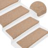 vidaXL Tapetes de escada adesivos 30 pcs 65x24,5x3,5 cm bege