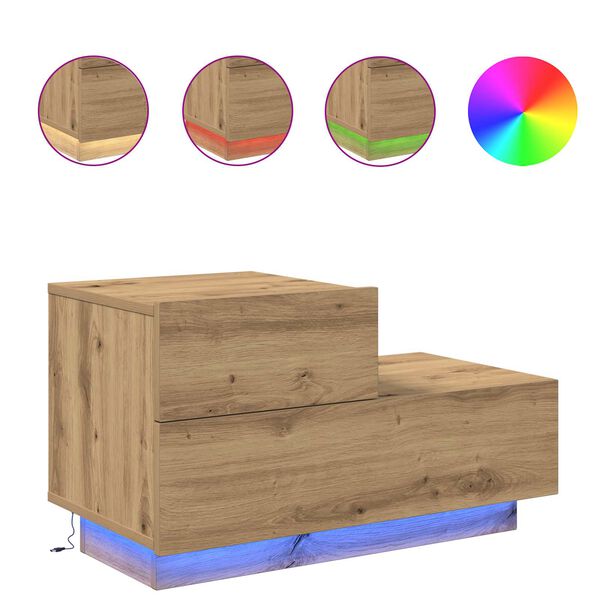 vidaXL Arm&aacute;rio de Cabeceira Carvalho Artesanal 70 x 36 x 40,5 cm