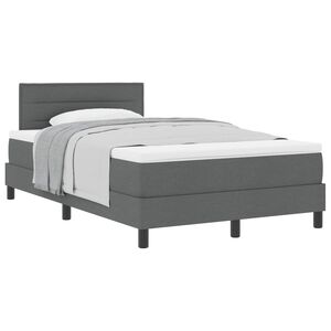 vidaXL Cama Box com colch&atilde;o Cinza Escuro 120 x 190 cm tecido