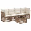 vidaXL Conjunto de Sof&aacute; de Jardim 5 unid. Bege vime PE