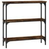 vidaXL Mesa consola 75x22,5x75 cm derivados de madeira carvalho fumado