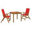 vidaXL Conjunto de jantar de jardim de 3 pe&ccedil;as Natural