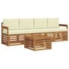 vidaXL Conjunto de Sof&aacute;s para Exterior 5 unid. Natural e Creme