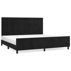 vidaXL Estrutura de cama sem colch&atilde;o 200x200 cm veludo preto