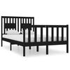vidaXL Estrutura cama pequena casal 120x190 cm pinho maci&ccedil;o preto