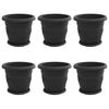 vidaXL Vasos de Plantas 6 pcs Preto &Oslash; 30 x 25 cm Pl&aacute;stico