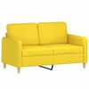 vidaXL Sofá 2 lug. + almofadas decorativas 120 cm tecido amarelo-claro
