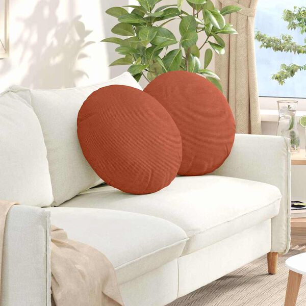 vidaXL Almofadas de Assento 2 pcs Laranja Vermelho &Oslash; 50 cm