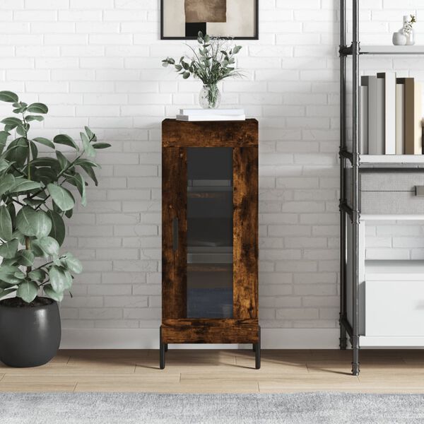 vidaXL Aparador 34,5x34x90 cm madeira processada cor carvalho fumado