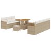 vidaXL Conjunto de Sof&aacute; de Jardim 10 unid. Bege vime PE