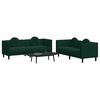 vidaXL 2 pcs conjunto de sof&aacute;s com almofadas veludo verde-escuro