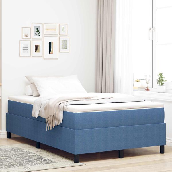 vidaXL Estrado de cama plataforma Azul 120 x 200 cm tecido