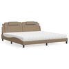 vidaXL Cama Viana com colch&atilde;o 200x200 cm couro artificial cappuccino