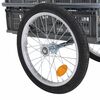 vidaXL Reboque bicicleta c/ caixa transporte dobr&aacute;vel 50L 150kg cinza
