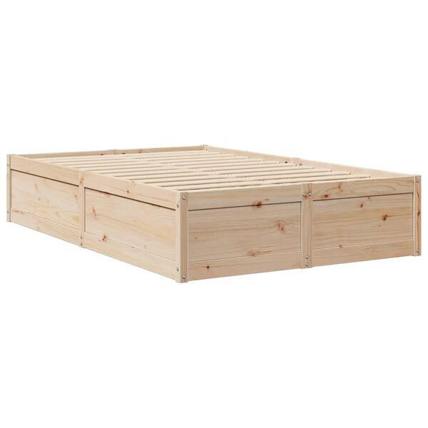 vidaXL Cama sem colch&atilde;o 135x190 cm madeira de pinho maci&ccedil;a