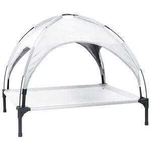 vidaXL Cama para Cachorro 90 x 81 x 80,5 cm A&ccedil;o Cinza Prata