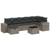 vidaXL 7 pcs conjunto sof&aacute;s p/ jardim c/ almofad&otilde;es vime PE cinzento