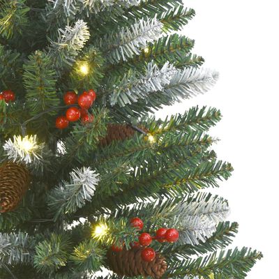 vidaXL Árvores de Natal artificiais 2 pcs 100 LEDs 120 cm verde/branco