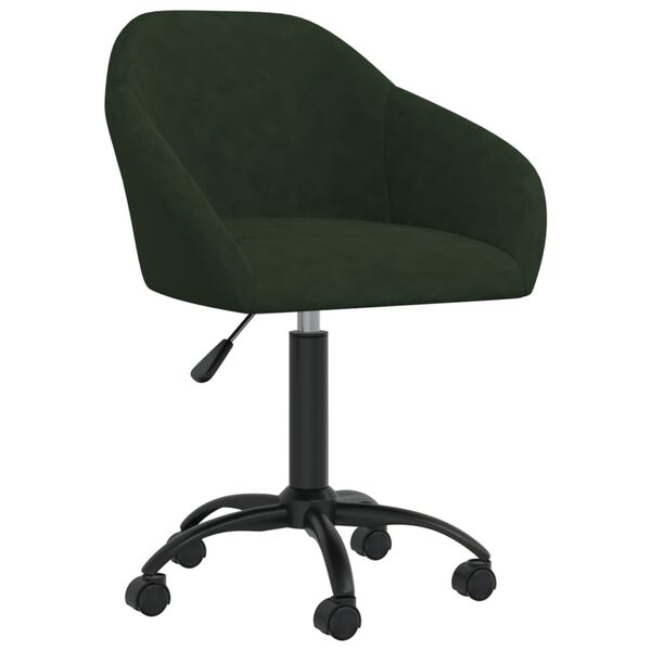 vidaXL Cadeiras de jantar girat&oacute;rias 4 pcs veludo verde-escuro