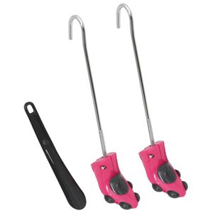 vidaXL Alargador de botas c/ cal&ccedil;adeira EU 34-40 pl&aacute;stico rosa
