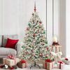 vidaXL &Aacute;rvore de Natal Artificial Verde e Branco 180 cm PVC e Metal