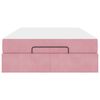 vidaXL Estrutura de cama com colch&atilde;o com colch&atilde;o 2 pcs Rosa Veludo