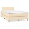 vidaXL Cama boxspring com colch&atilde;o 120x190 cm tecido cor creme