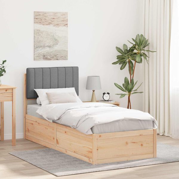 vidaXL Estrutura de Cama com Cabeceira Estofada Cinzento-claro