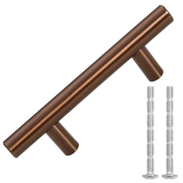 vidaXL Puxadores para móveis 10 pcs 64 mm aço inoxidável bronze
