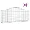 vidaXL Cestos gabi&atilde;o arqueados 40pcs 200x50x80/100cm ferro galvanizado