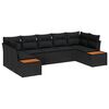 vidaXL Conjunto de Sof&aacute; de Jardim 7 unid. Preto vime PE