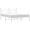 vidaXL Estrutura de cama com cabeceira 160x200 cm metal branco