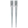 vidaXL Estacas de enterrar 2 pcs 8x8x76 cm a&ccedil;o galvanizado prateado
