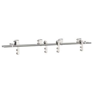 vidaXL Kit ferragens p/ porta deslizante 183cm a&ccedil;o inoxid&aacute;vel prateado