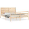 vidaXL Estrutura de cama com cabeceira 160x200 cm madeira maci&ccedil;a