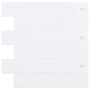 vidaXL Azulejo Subterr&acirc;neo 10 pcs Branco 30 x 30 cm Poliuretano e PET