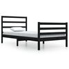 vidaXL Estrutura de cama 100x200 cm madeira de pinho maci&ccedil;a preto