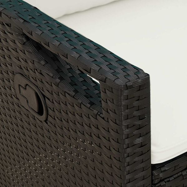 vidaXL Banco de jardim Preto e Creme 105 x 60 x 112 cm A&ccedil;o e Poli&eacute;ster