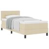 vidaXL Cama Box com colch&atilde;o com cabeceira Creme 90 x 190 cm tecido