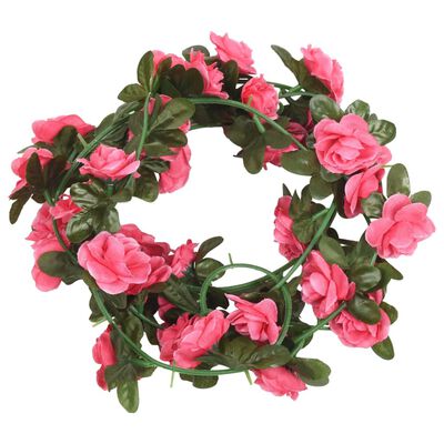 vidaXL Grinaldas de flores artificiais 6 pcs 240 cm rosa avermelhado