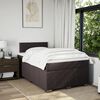 vidaXL Cama boxspring com colch&atilde;o 120x190 cm tecido castanho-escuro