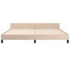 vidaXL Estrutura cama cabeceira 200x200 cm couro artificial cappuccino