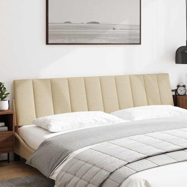 vidaXL Almofad&atilde;o de cabeceira Hanko 200 cm tecido creme