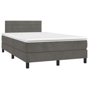 vidaXL Cama boxspring com colch&atilde;o 120x190 cm veludo cinzento-escuro