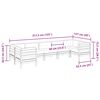 vidaXL 7pcs conj. sofás jardim c/ almofadões pinho maciço castanho mel