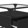 vidaXL Mesa de centro com topo em vidro preto 50x50x45 cm a&ccedil;o